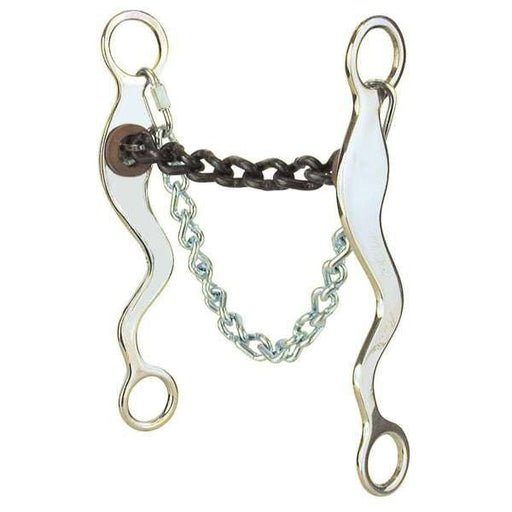 Mike Beers 532 Large Chain Mouth Bit – 5" Mouth, 8" Cheek for Competition Horses - RD7F - 5" - 8" - 1