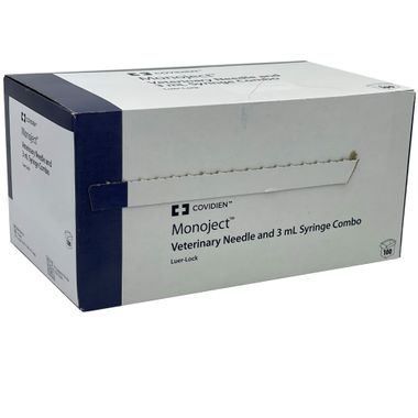 Monoject Luer - Lock (LL) Syringe with Needle Combo - 01101MON-3X20X3-4LL - 3 cc LL with 20G x 3/4" - 100 Count - 6