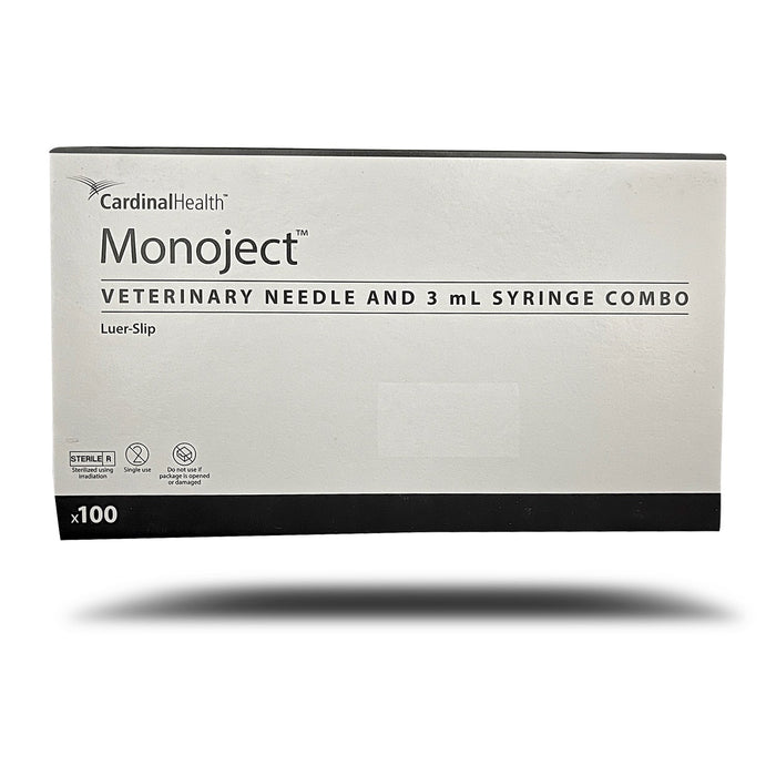 Monoject Luer - Slip (LS) Syringe with Needle Combo - 01101MON-3X22X3-4LS - 3 cc LS with 22G x 3/4" - 100 Count - 2