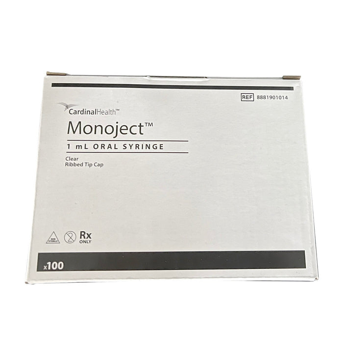 Monoject Oral Dispensing Syringe - Clear with Tip Cap, 100 ct - 01101BD-1 - 1 mL - 2
