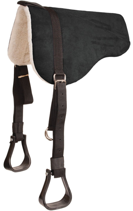 Mustang Faux Suede Bareback Pad with Stirrups, 30" x 26" - 121QQ - Black - 5