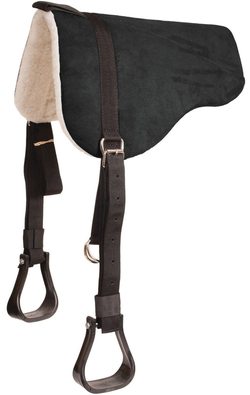 Mustang Faux Suede Bareback Pad with Stirrups, 30" x 26" - 121QQ - Black - 5