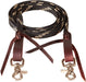 Mustang Flat Waxed Roping Rein, 5/8" x 8' - 1211A1 - Black/Tan - 1