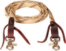 Mustang Flat Waxed Roping Rein, 5/8" x 8' - 1211AZ - Tan/Brown - 3