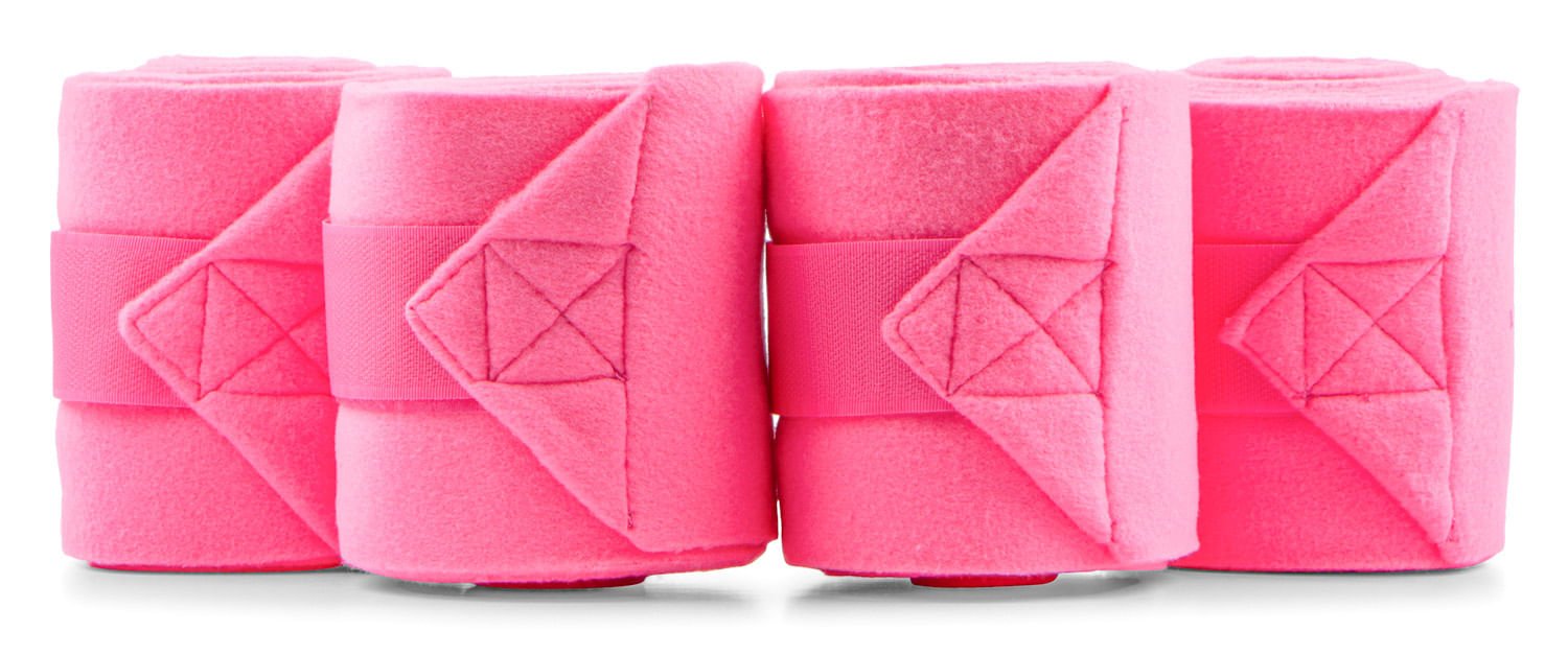 Mustang Polo Wraps for Horses, Set of 4 - 121DE - Hot Pink - 12