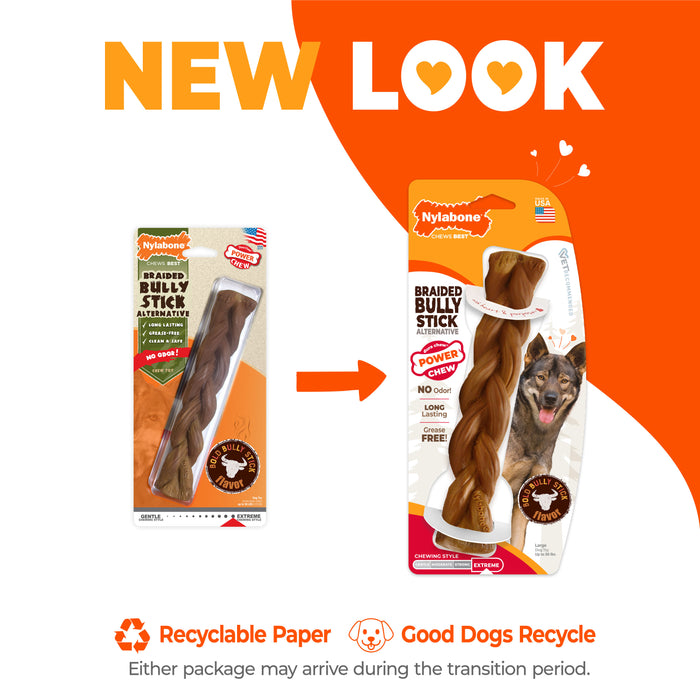 Power Chew Braided Bully Stick Alternative Chew Toy, Large/Giant, Up to 50 lbs