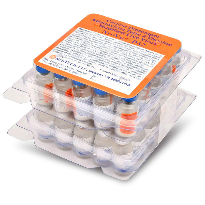 NeoVac DA2 Canine Vaccine – Distemper & Adenovirus Type 2, Modified Live, Puppy & Adult Dogs - N2NAB - 25 Dose - 3