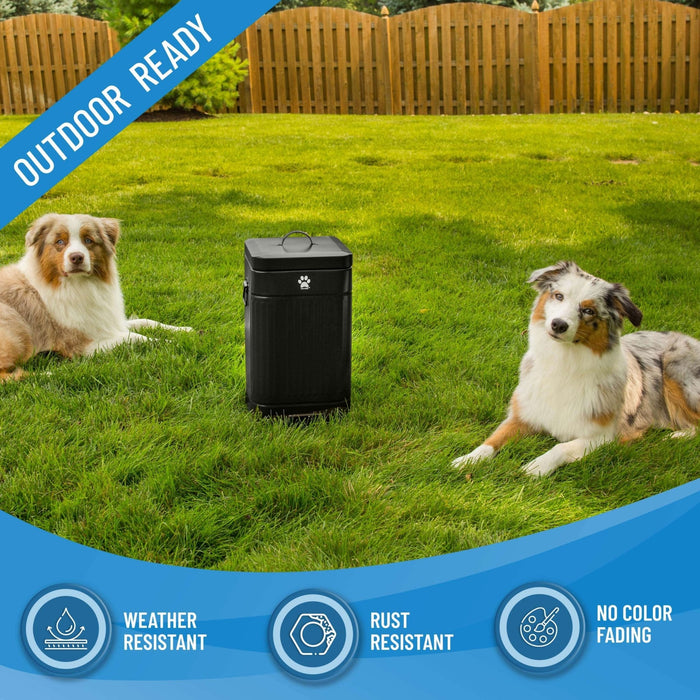 Nevink Dog Poop Trash Can & Filters for Outdoors – 12 Liter, Odor Control, Hands - Free, Weather Resistant - 005SIN-07676 - Trash Can - Matte Black - 13