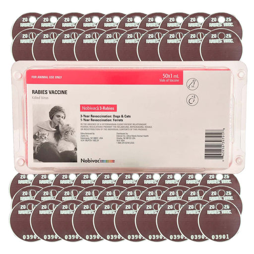 Nobivac 3 Rabies Vaccine Kit with Tags - 012SCH-5152-01-TAGKIT - 50 Dose - 2