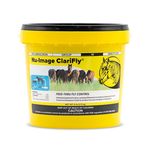 Nu - Image ClariFly Feed - Thru Fly Control & Coat Supplement for Horses - SELBH - 6 lb - 2