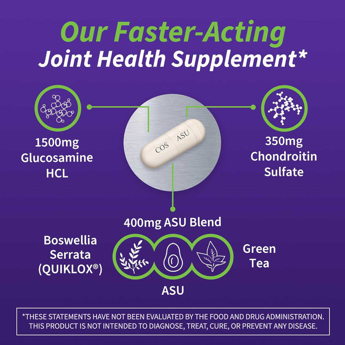 Nutramax Cosamin ASU Joint Health Supplement with Glucosamine, Chondroitin & ASU for Men’s & Women's Joint Health - 2FXD - 230 Capsules - 4