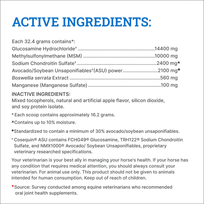 Nutramax Cosequin ASU Joint Health Supplement for Horses - 060NM-EQNASU500 - 500 g - 12