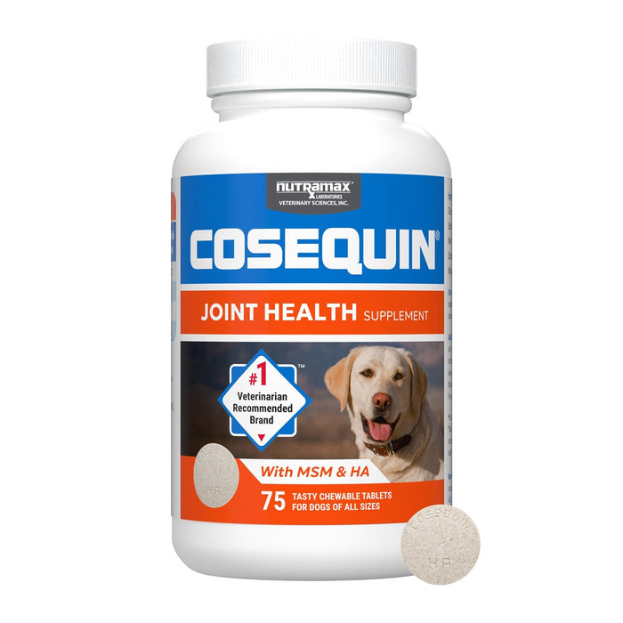Nutramax Cosequin Maximum Strength Joint Health Plus MSM & Ha Supplement for Dogs - 015NM-40726 - 75 tablets - 1