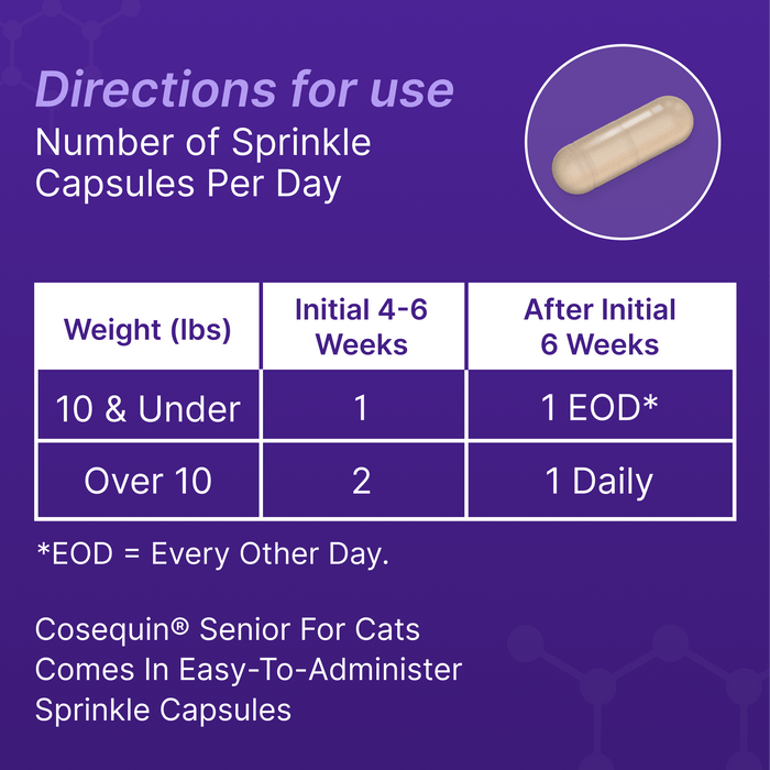 Nutramax Cosequin Senior Joint Health Supplement for Cats, 60 Sprinkle Capsules - 015NM-3000191 - Single Pack - 4