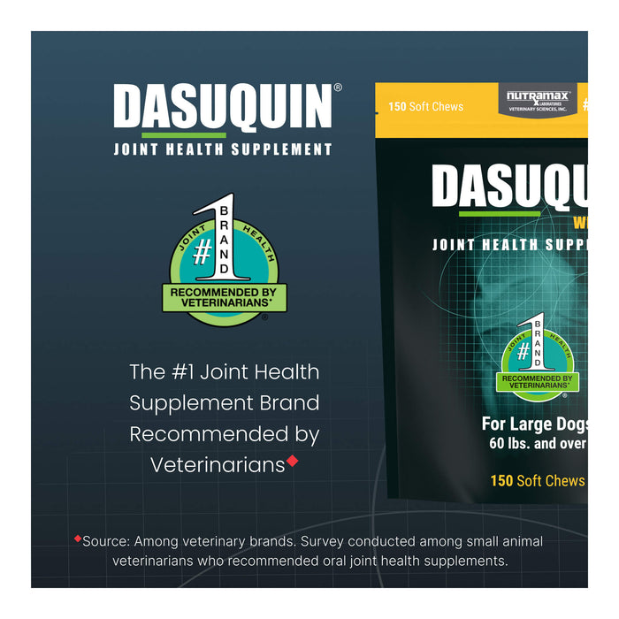Nutramax Dasuquin for Dogs, Joint Health Supplement, Glucosamine, Chondroitin, ASU, MSM and More, Supports Healthy Joints, Soft Chews - 2FAF-2 - Large - Over 60 lbs - 2 pk (150 ct) - 13