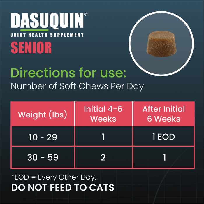 Nutramax Dasuquin Senior Joint Health Supplement for Dogs, 84 Soft Chews - 015NM-3000215 - Small/Medium - Under 60 lbs - 84 Soft Chews - 12