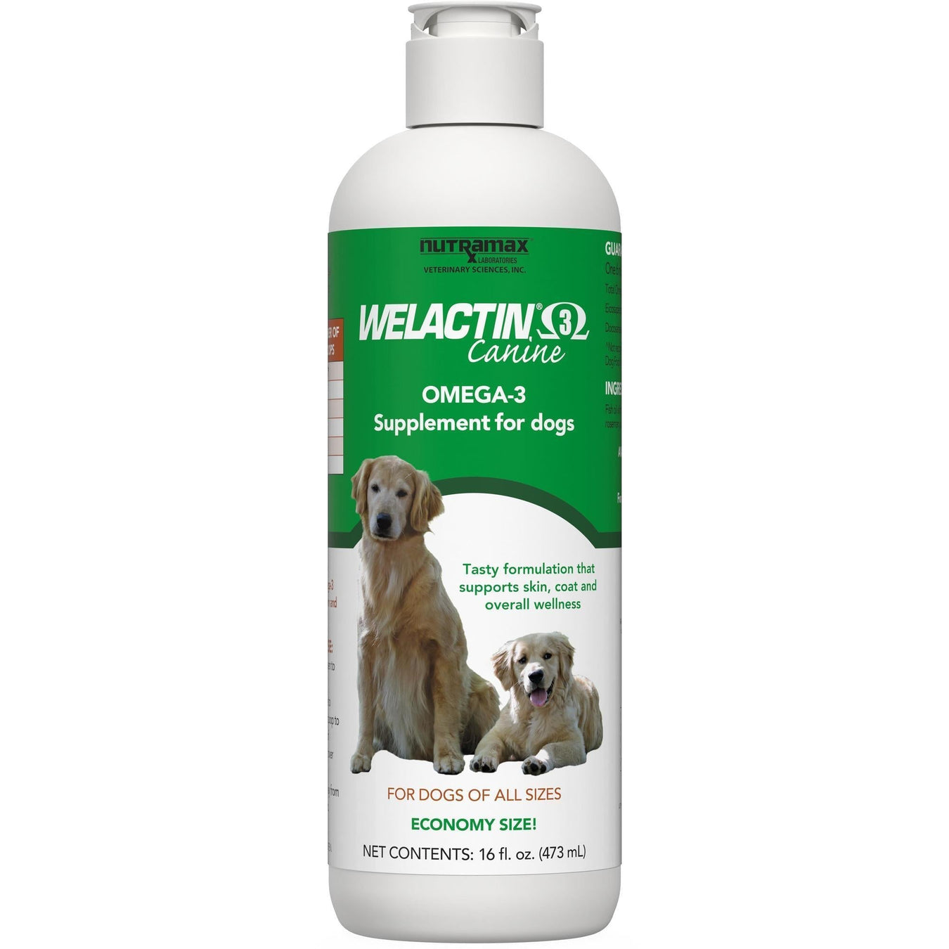 Nutramax Welactin Natural Omega - 3 Liquid Skin & Coat Supplement for Dogs - 015NM-500 - 16 oz - 1