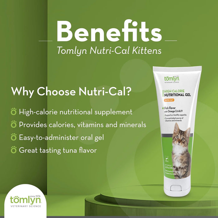 Nutri - Cal® High Calorie Nutritional Gel Fish Flavor for Kittens, 4.25 oz - T6R4 - 4.25 oz - Fish - 2