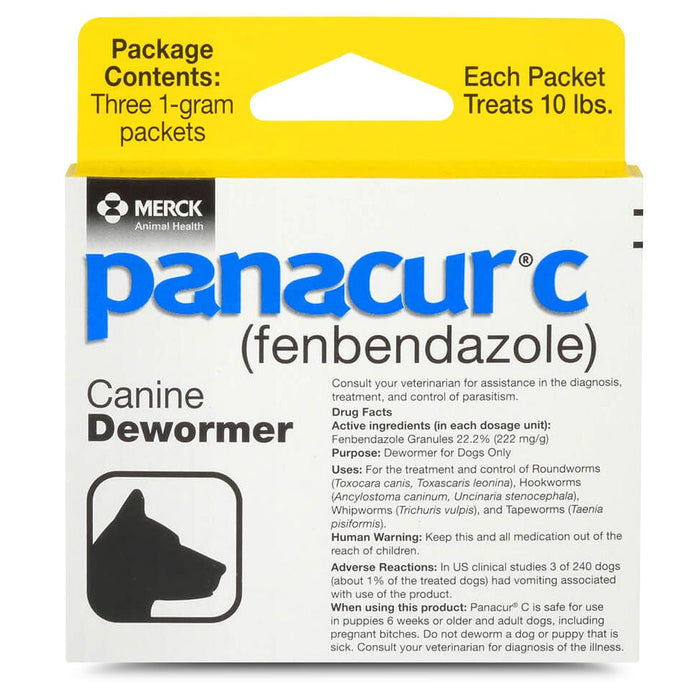 Panacur C Canine Dewormer (Fenbendazole Granules) - 016ITV02-1 - 1 g - Single Box - 1