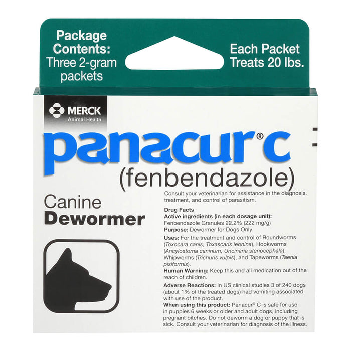 Panacur C Canine Dewormer (Fenbendazole Granules) - 016ITV02-2 - 2 g - Single Box - 8