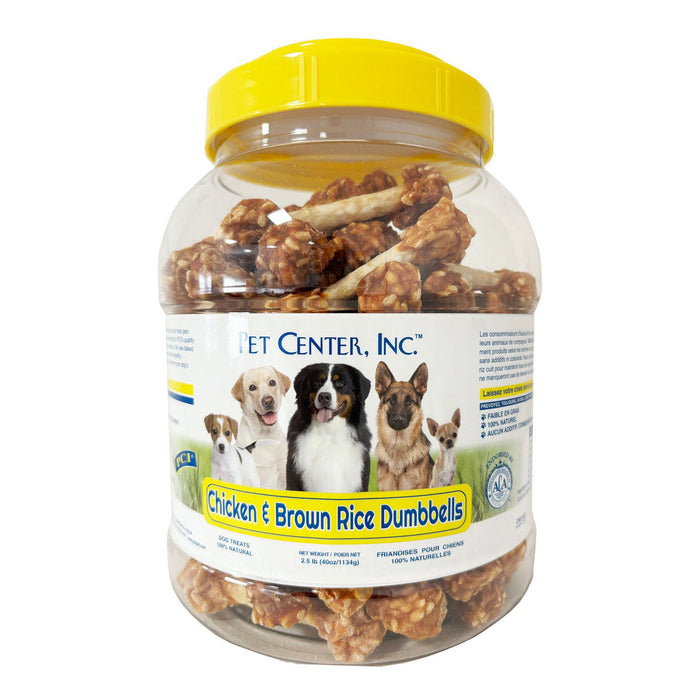 Chicken & Brown Rice Dumbbells 40oz. Canister Color Natural