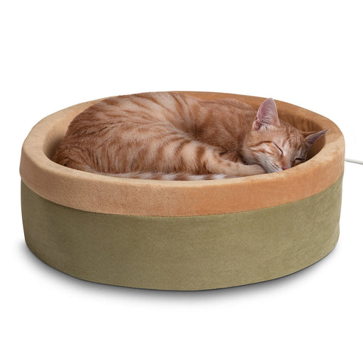K&H Pet Products Thermo-Kitty Bed Indoor Heated Cat Bed Color Green