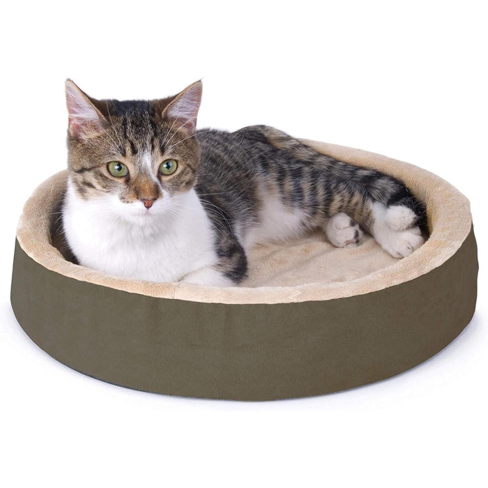 K&H Pet Products Thermo-Kitty Cuddle Up Mocha 16 Inches Color Brown