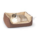 K&H Pet Products Thermo-Pet Cuddle Cushion Heated Pet Bed Mocha/Tan 14 X 23 Inches Color Brown