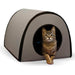 K&H Pet Products Thermo Mod Kitty Shelter Outdoor Heated Kitty House Color Grey