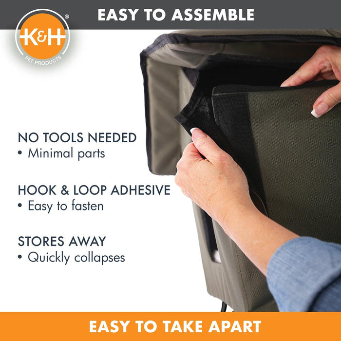 K&H Pet Products Outdoor Heated Kitty House Cat Shelter Color Red