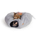 K&H Pet Products Thermo-Kitty Heated Cat Tunnel Bed Gray 28 X 28 X 9 Inches (4C FFP) Color Grey
