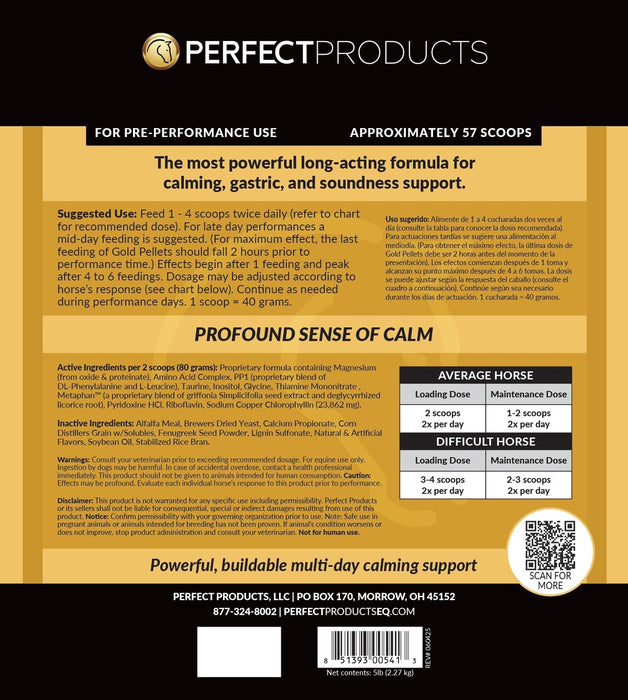 Perfect Prep EQ Gold Complete Show Safe Calming Pellets for Horses - PEPBJ - 2 lb Bag - 4