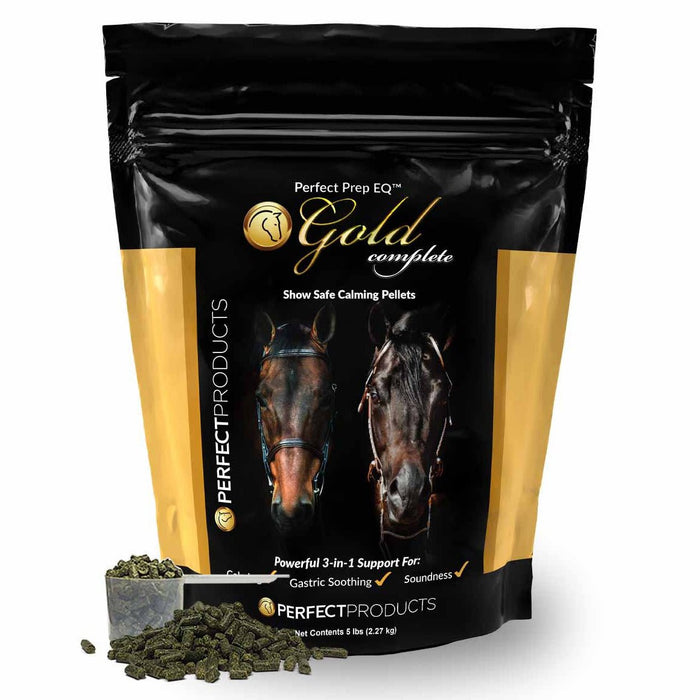 Perfect Prep EQ Gold Complete Show Safe Calming Pellets for Horses - PEPBK - 5 lb Bag - 5