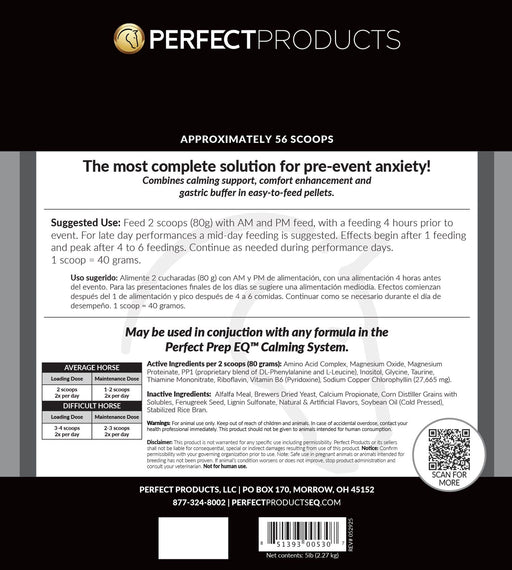 Perfect Prep EQ Sane & Sound Calming Pellets for Horses - PEPBE - 2 lb Bag - 2