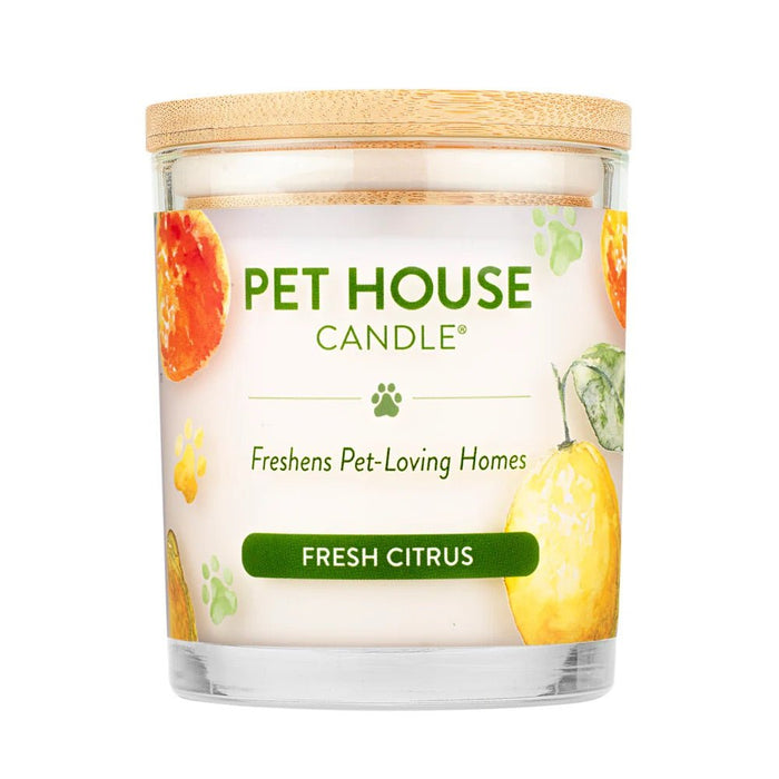 Pet House Candle, 9 oz – Pet Odor Eliminating, Non - Toxic, Long - Lasting, Hand - Poured in USA - PHC2 - Fresh Citrus - 9 oz - 1 ct - 1