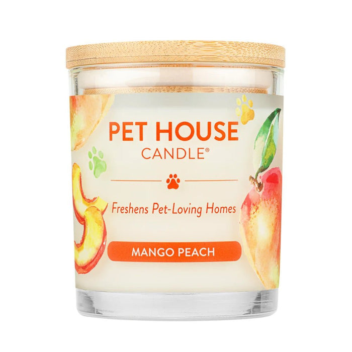 Pet House Candle, 9 oz – Pet Odor Eliminating, Non - Toxic, Long - Lasting, Hand - Poured in USA - PHC9 - Mango Peach - 9 oz - 1 ct - 43