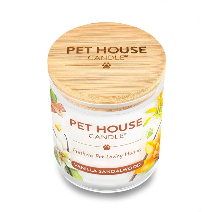 Pet House Candle, 9 oz – Pet Odor Eliminating, Non - Toxic, Long - Lasting, Hand - Poured in USA - PHCD - Vanilla Sandalwood - 9 oz - 1 ct - 65