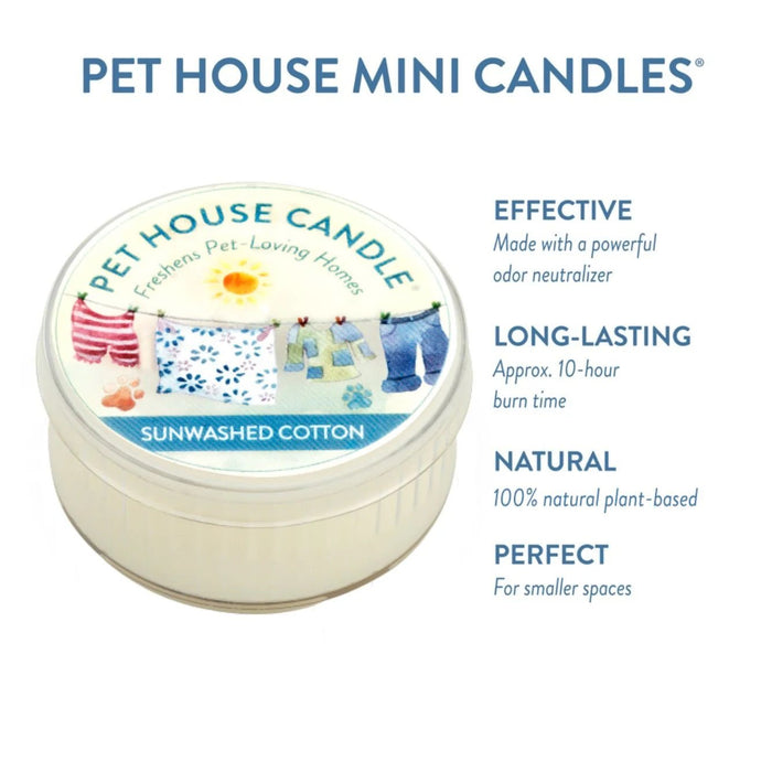 Pet House Mini Candle 1.5 oz – Pet - Friendly Odor Eliminating Candle - PHCA8 - Sunwashed Cotton - 1.5 oz - 19