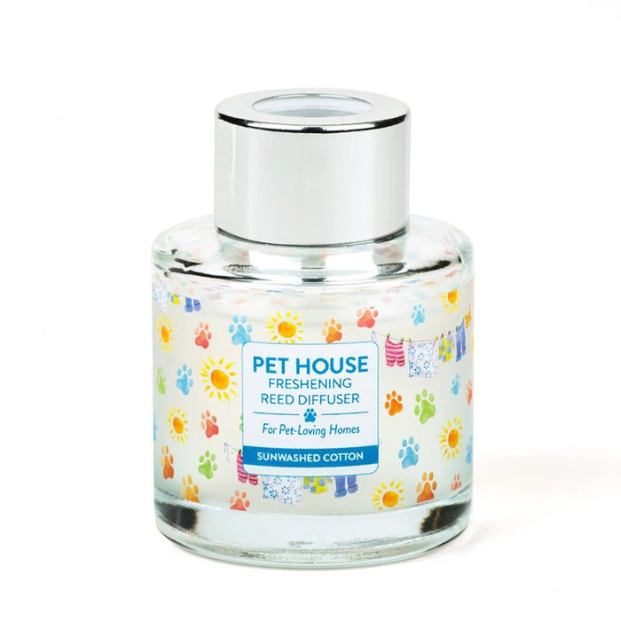 Pet House Reed Diffuser – Pet - Friendly Odor Neutralizer for Homes - PHCBW - Sunwashed Cotton - 3 fl oz - 14