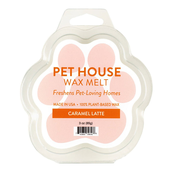 Pet House Wax Melts – 100% Natural Plant - Based, Odor - Eliminating, Paw - Shaped, Pet - Friendly - PHCBD - Caramel Latte - 3 oz - 42