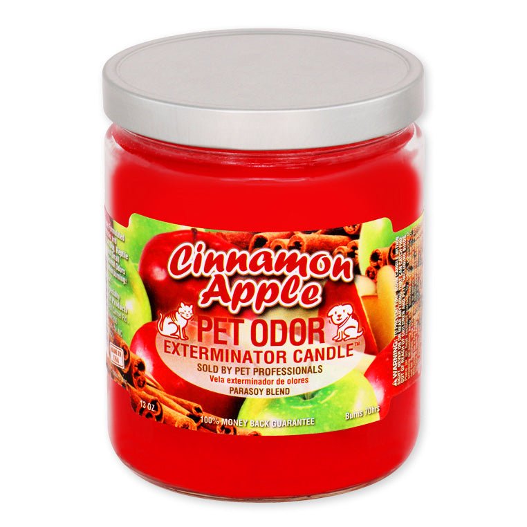 Pet Odor Exterminator Candle – Enzyme - Based Odor Eliminating Candle Safe for Pets - SPTAL - Cinnamon Apple - 13 oz - 1