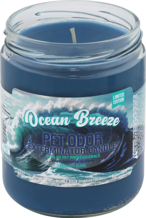 Pet Odor Exterminator Candle – Enzyme - Based Odor Eliminating Candle Safe for Pets - SPTHB - Ocean Breeze (Limited Edition) - 9 oz - 83