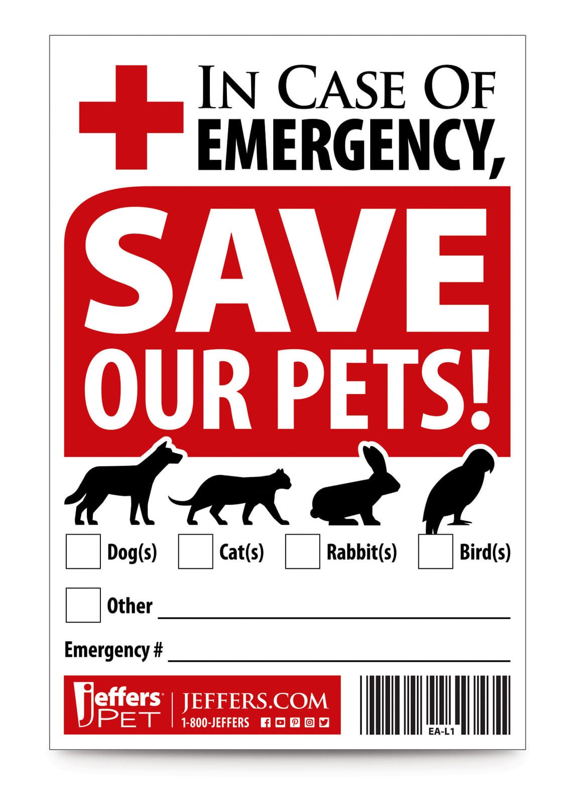 Emergency Animal Sticker Emergency Pet Rescue Sticker — Lambert Vet Supplies