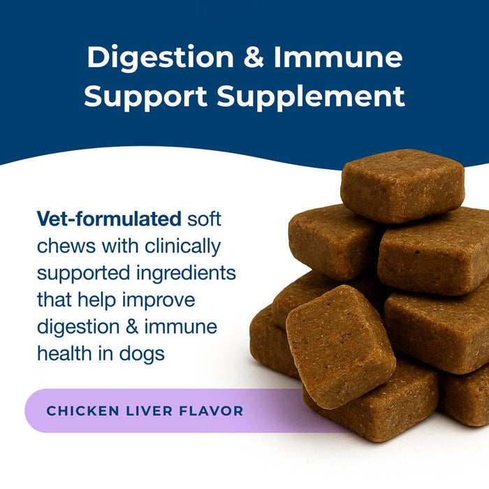 PetAg Dyne Digestion & Immune Support Soft Chews with Probiotics for Dogs, 60 ct - B7ZR - Chicken Liver - 60 Soft Chews - 4