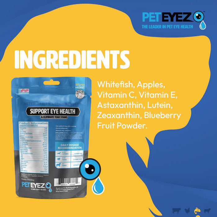 PetEyez Vitamin Treats for Dog Eye Health - EY215 - Whitefish - 1 oz - 35+ - 15
