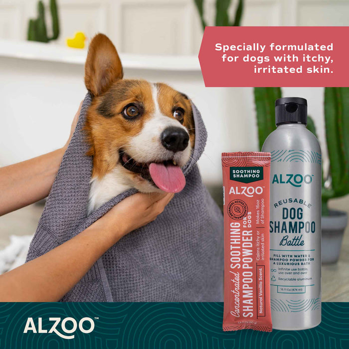 Plant - Based Concentrated Dog Shampoo Powder Kit & Refillable Pouches, 40g (16 oz) - 7VXM - Refill Shampoo Pouch - 40g (16 oz) - Puppy Care - 12
