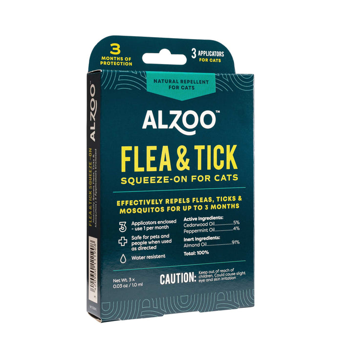 Plant - Based Flea & Tick Squeeze - On Topical for Cats - 7VW8 - 3 Applicators (3 Month Supply) - 2