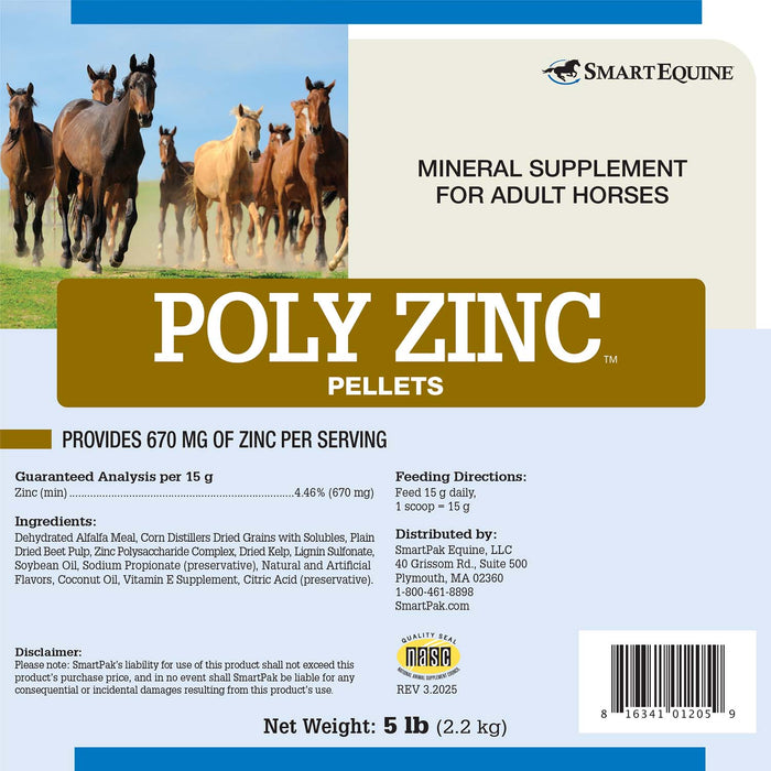 Poly Zinc, Mineral Supplement for Horses, Pellets - SMABV - 5 lb - 2