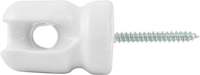 Zareba WP1929 Large Lag Screw Insulator, Polyrope, Polywire, Ceramic, White, Screw Mounting - View #10