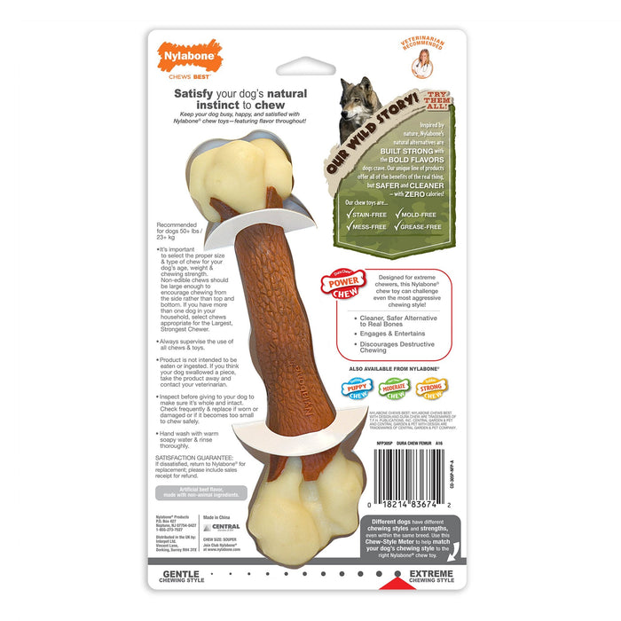 Power Chew Femur Dog Bone Alternative, Beef, Large/Giant, Up to 50 lbs. - N9ZP - Beef - Large/Giant - 2